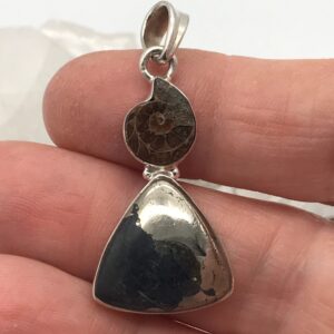 Pyrite Healer's Gold and Ammonite Pendant Pyrite Healer's Gold and Ammonite Pendant