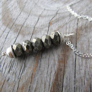 Pyrite Necklace, Pendant, Fools Gold, Gemstone Stack Pendant Pyrite Necklace, Pendant, Fools Gold, Gemstone Stack Pendant