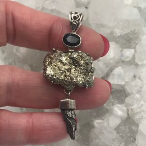 Pyrite Nugget and Meteorite Pendant Pyrite Nugget and Meteorite Pendant