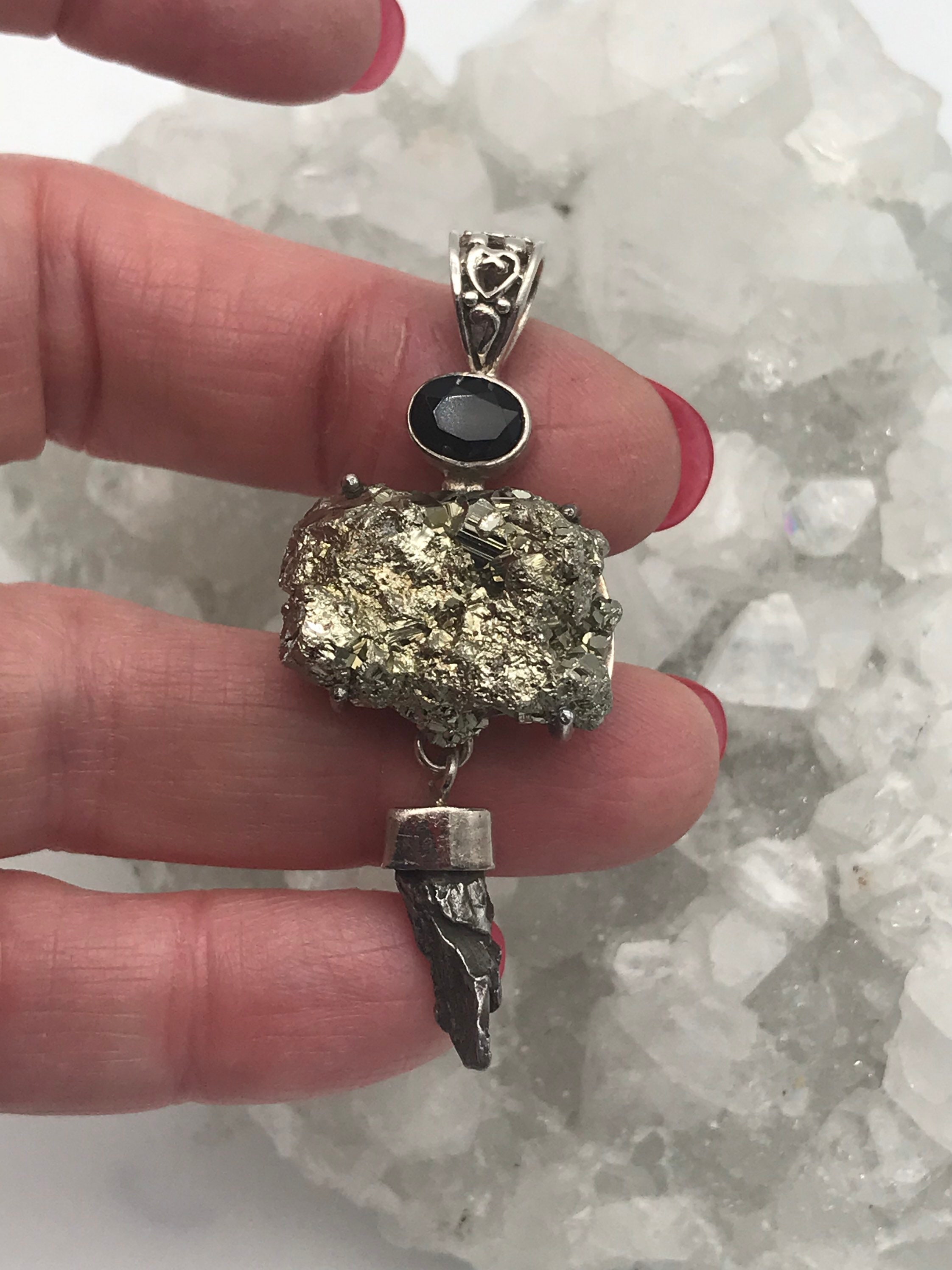 Pyrite Nugget And Meteorite Pendant Pyrite Nugget And Meteorite Pendant