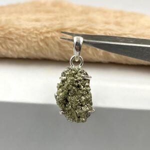 Sterling Silver Rough Pyrite Pendant: Gemstone Healing Crystal Jewelry Sterling Silver Rough Pyrite Pendant: Gemstone Healing Crystal Jewelry