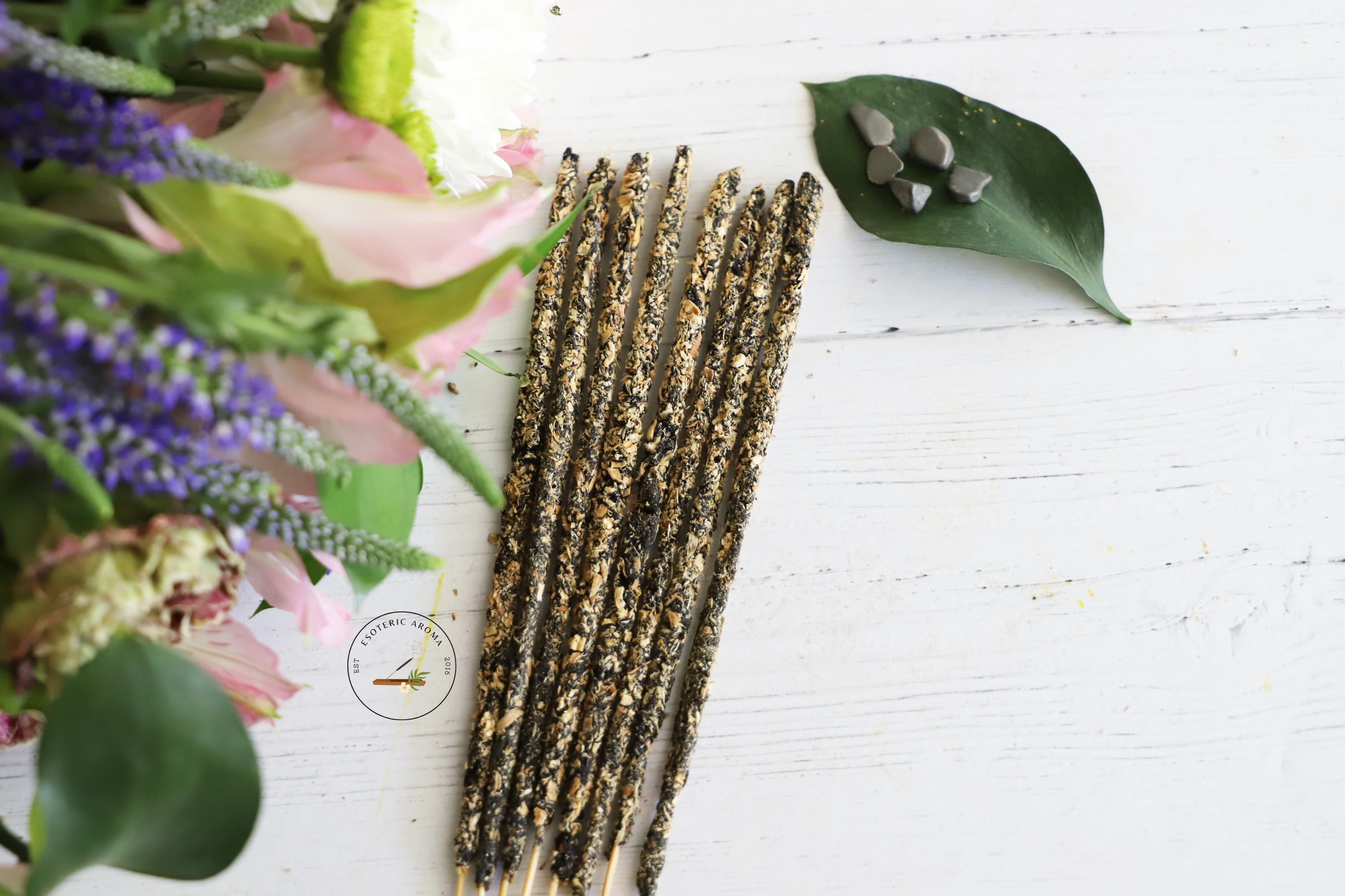 Pyrite Incense Sticks - 20g With Pyrite Chips, Prosperity, Abundance, Energy Clearing