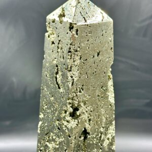 Large 300MM Silver Pyrite Druzy Tower: Energy Balancing Crystal Peru Large 300MM Silver Pyrite Druzy Tower: Energy Balancing Crystal Peru