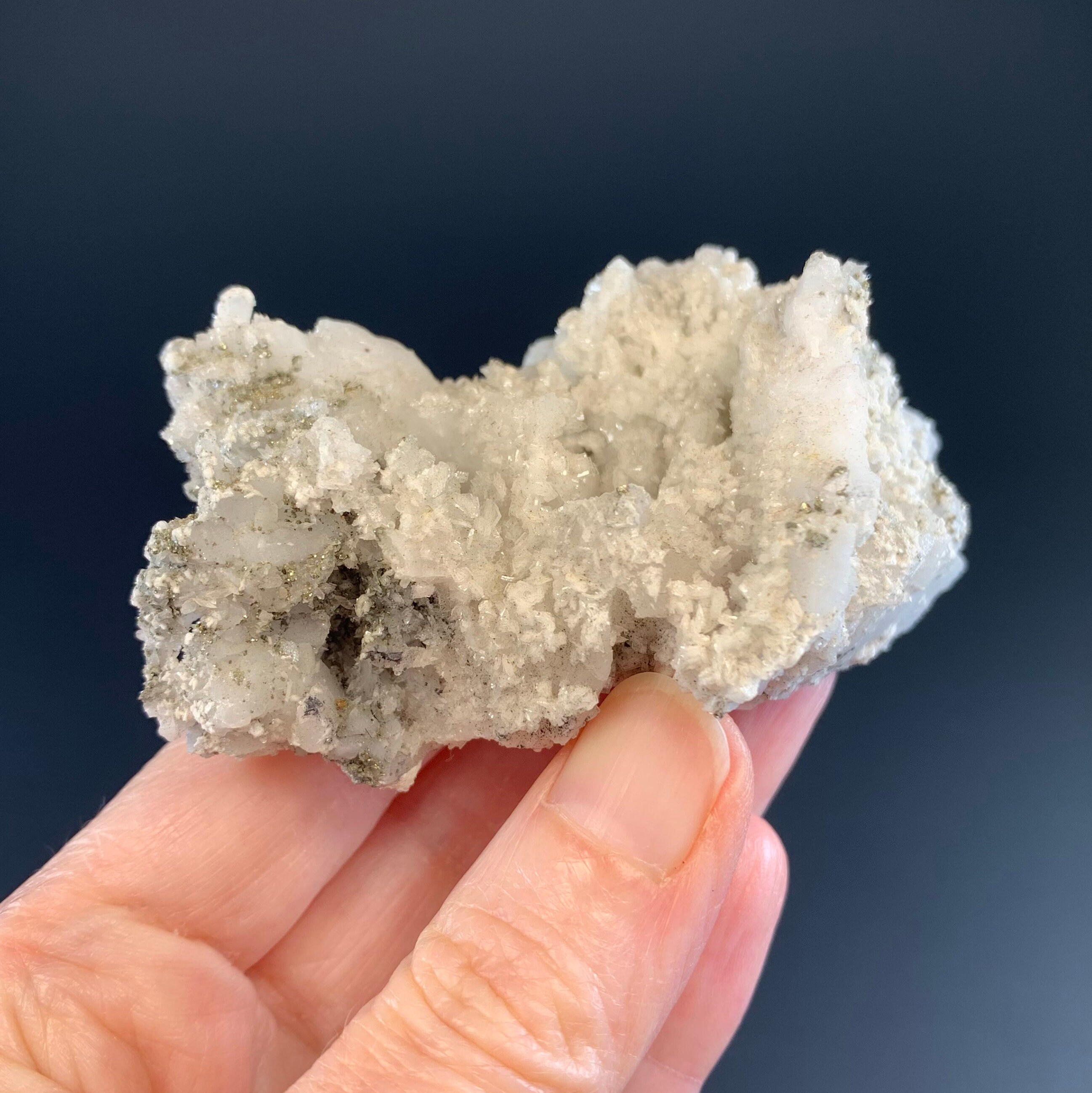 Pyrite With Baryte Cluster - Raw Mineral Specimen - Natural Stone - Healing Crystal - Meditation Stone - Old Collection - 124g