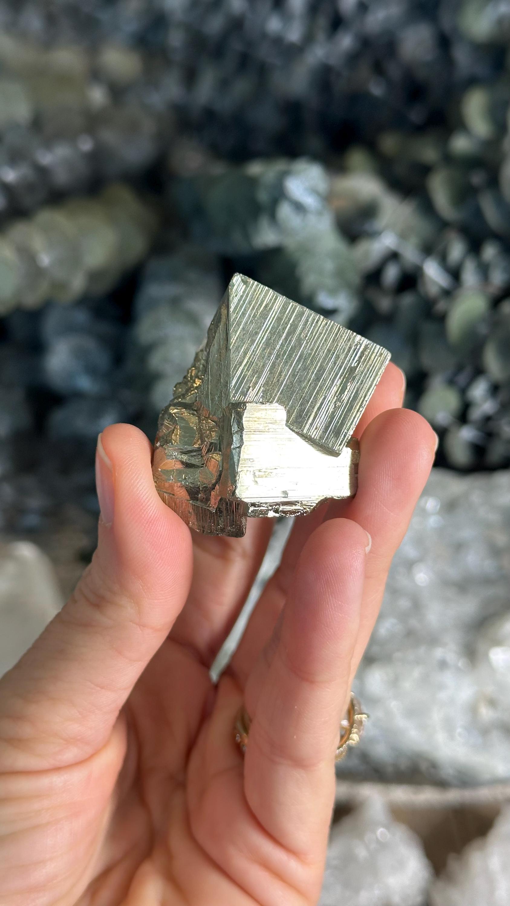 Cubic Pyrite – Raw Geometric Cluster | Natural “fool’s Gold” Crystal