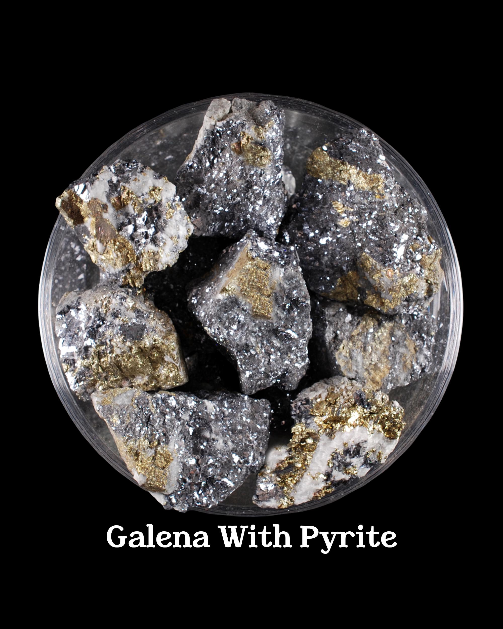 Galena With Pyrite Raw Stone, Metallic Alchemy Crystal, Grounding And Altar Ritual Gem