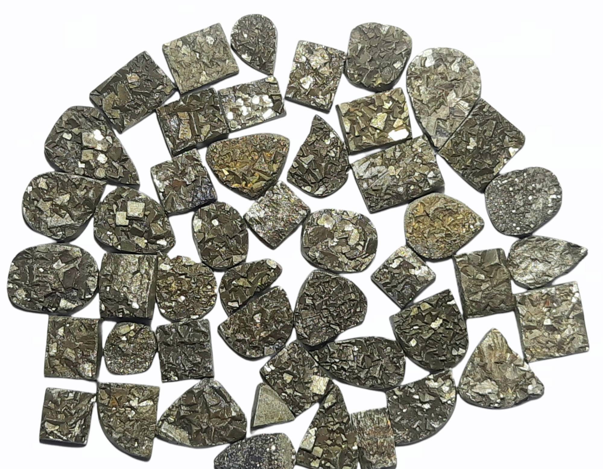 Natural Golden Pyrite Unpolished Druzy Rough Gemstone:druzy Crystal Slices Slab Jewelry Energy Healing Wealth Prosperity Money Growth Reiki.