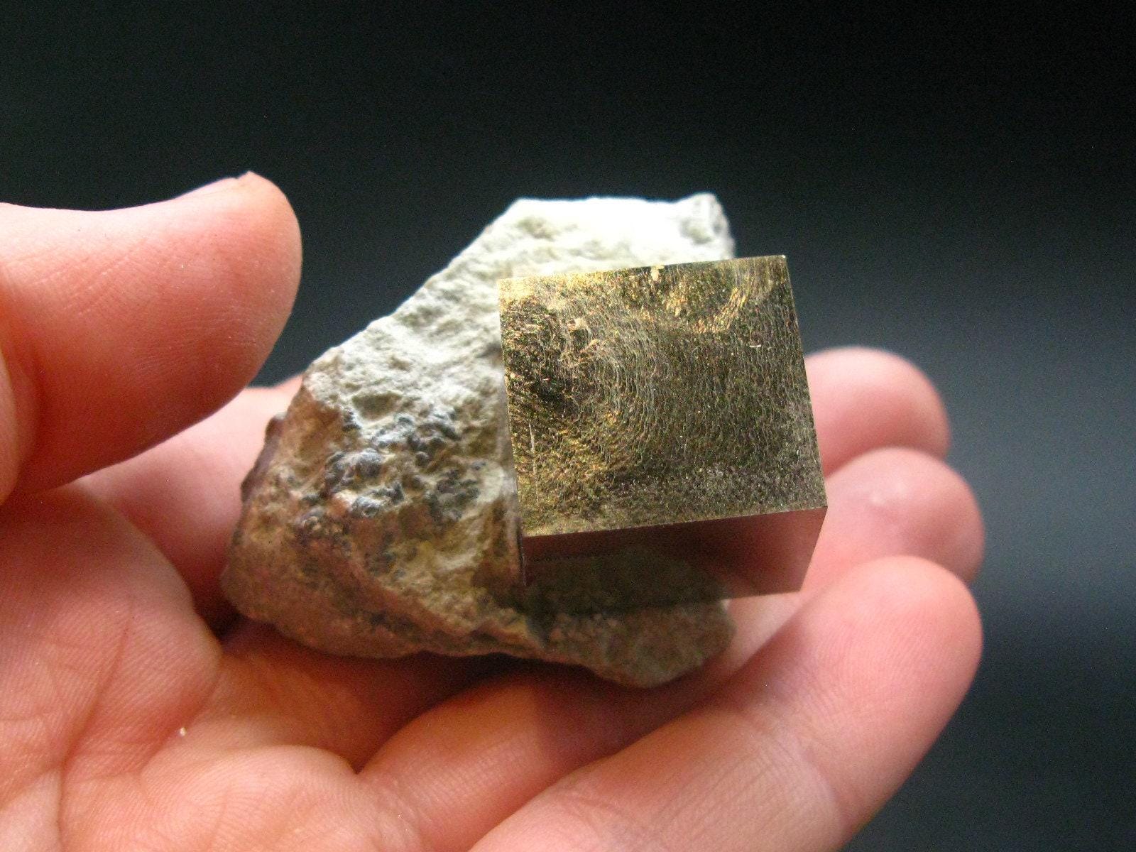 Perfect Pyrite Cube Cluster From Spain - 1.7"