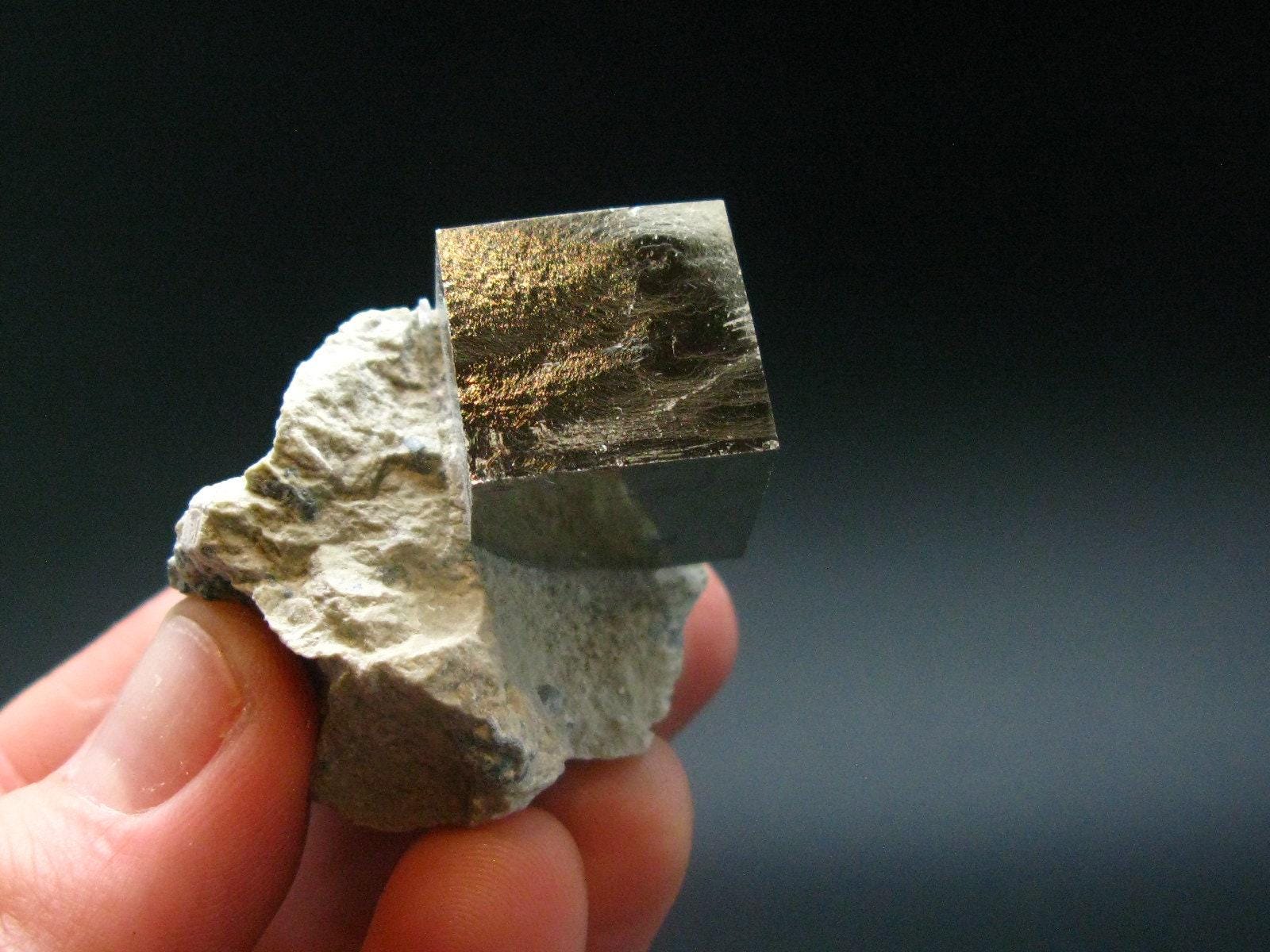 Perfect Pyrite Cube Cluster From Spain - 1.8"
