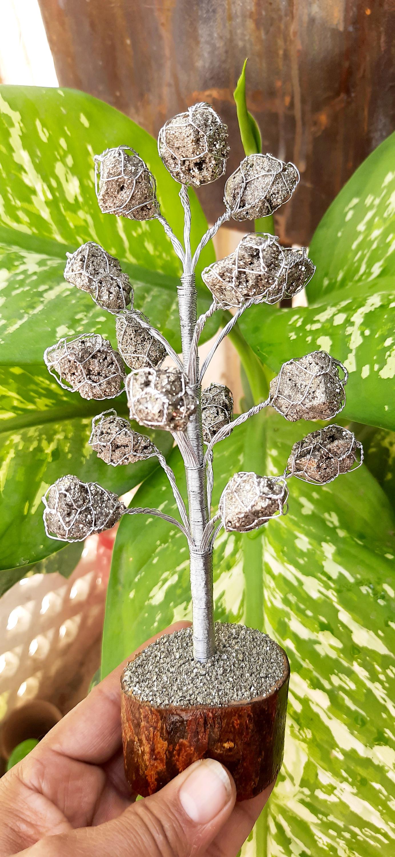 Peru Pyrite Cluster Bonsai Tree: Gemstone Money Tree Positivity Goodluck Bussiness Growth Health Wealth