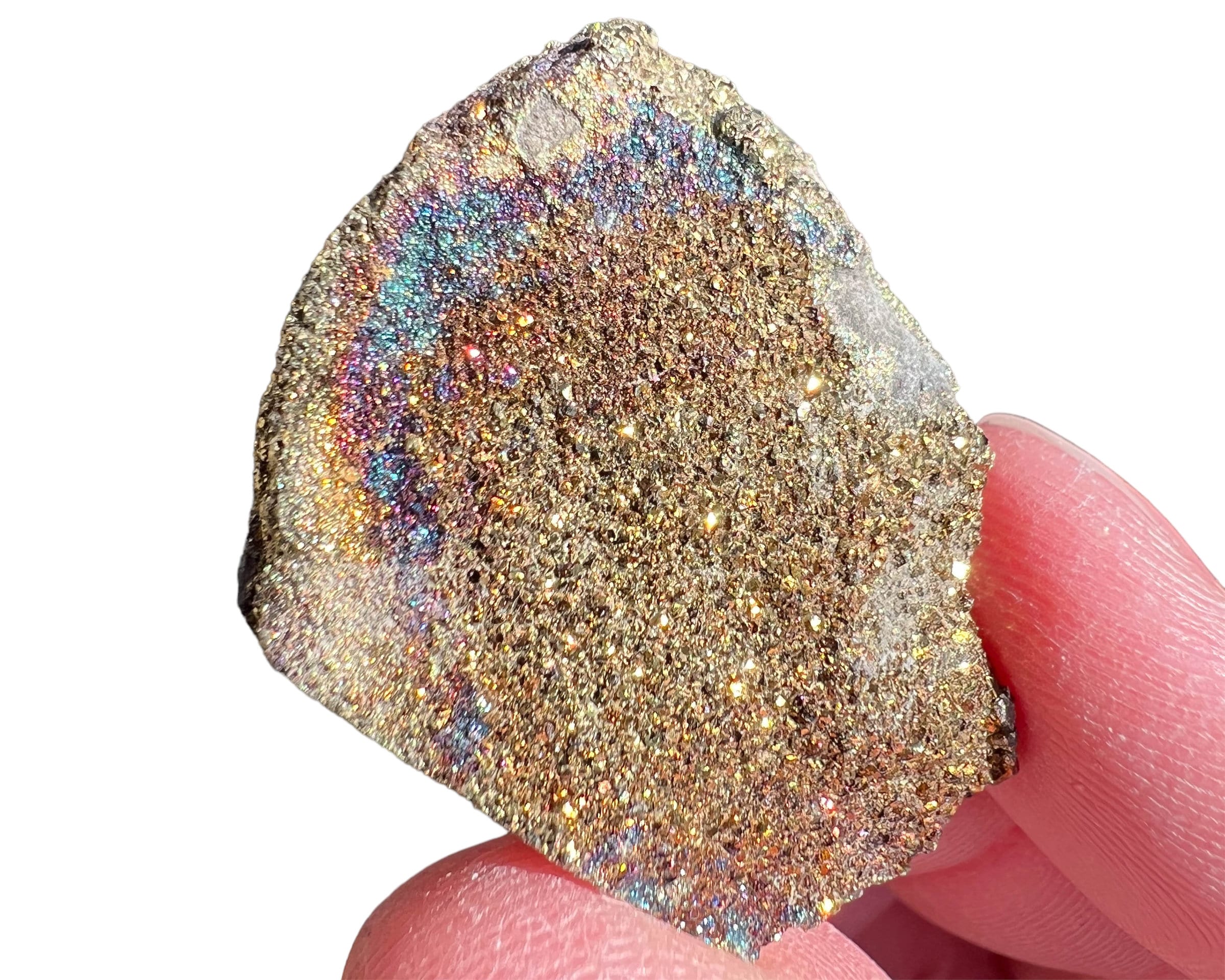Rainbow Pyrite Druzy, Iridescent Crystal, Mineral Specimen, Volga River Russia #3