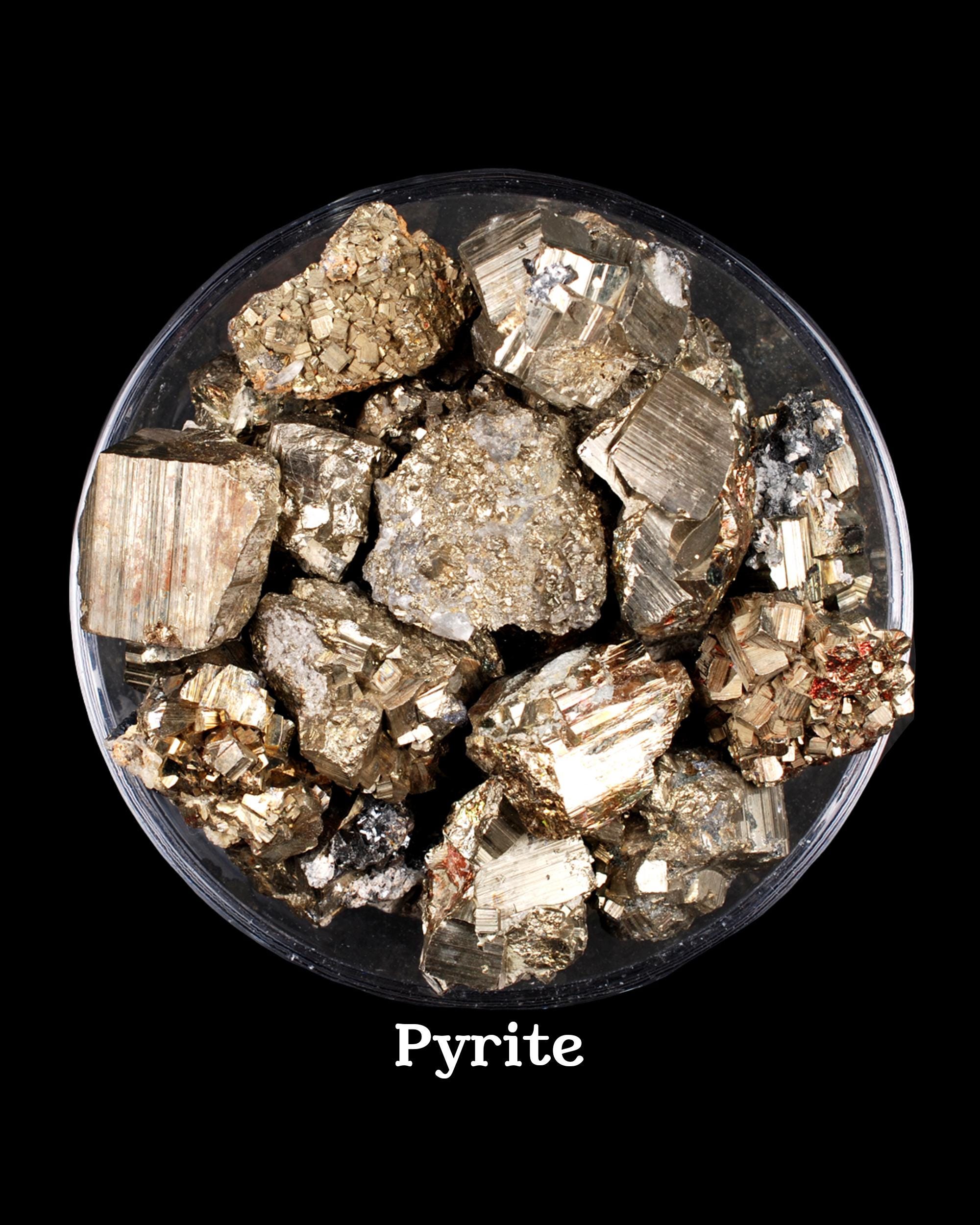 Set Of Pyrite Raw Stones, Natural Fool's Gold Crystals, Abundance And Altar Ritual Gem