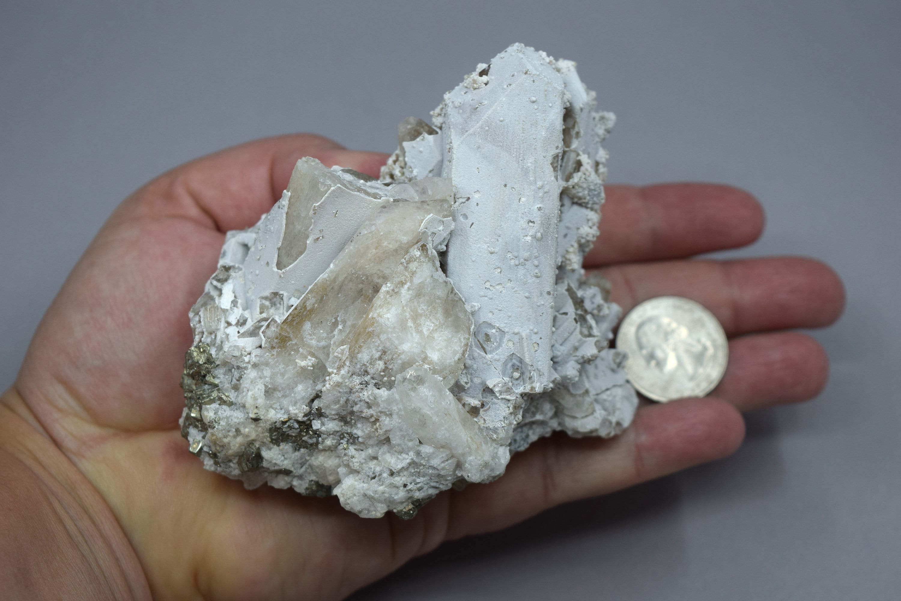 Xl Danburite Cluster With Pyrite