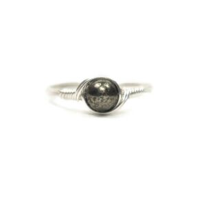Pyrite .999 Fine Silver Wire Wrapped Ring Pyrite .999 Fine Silver Wire Wrapped Ring