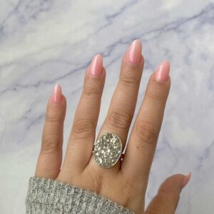 Pyrite Adjustable Ring / 925 Sterling Silver / Healing Gemstone / Gifts for her / Oval Rough / Pyrite Jewellery / Statement Ring PYR-R-23. Pyrite Adjustable Ring / 925 Sterling Silver / Healing Gemstone / Gifts for her / Oval Rough / Pyrite Jewellery / Statement Ring PYR-R-23.