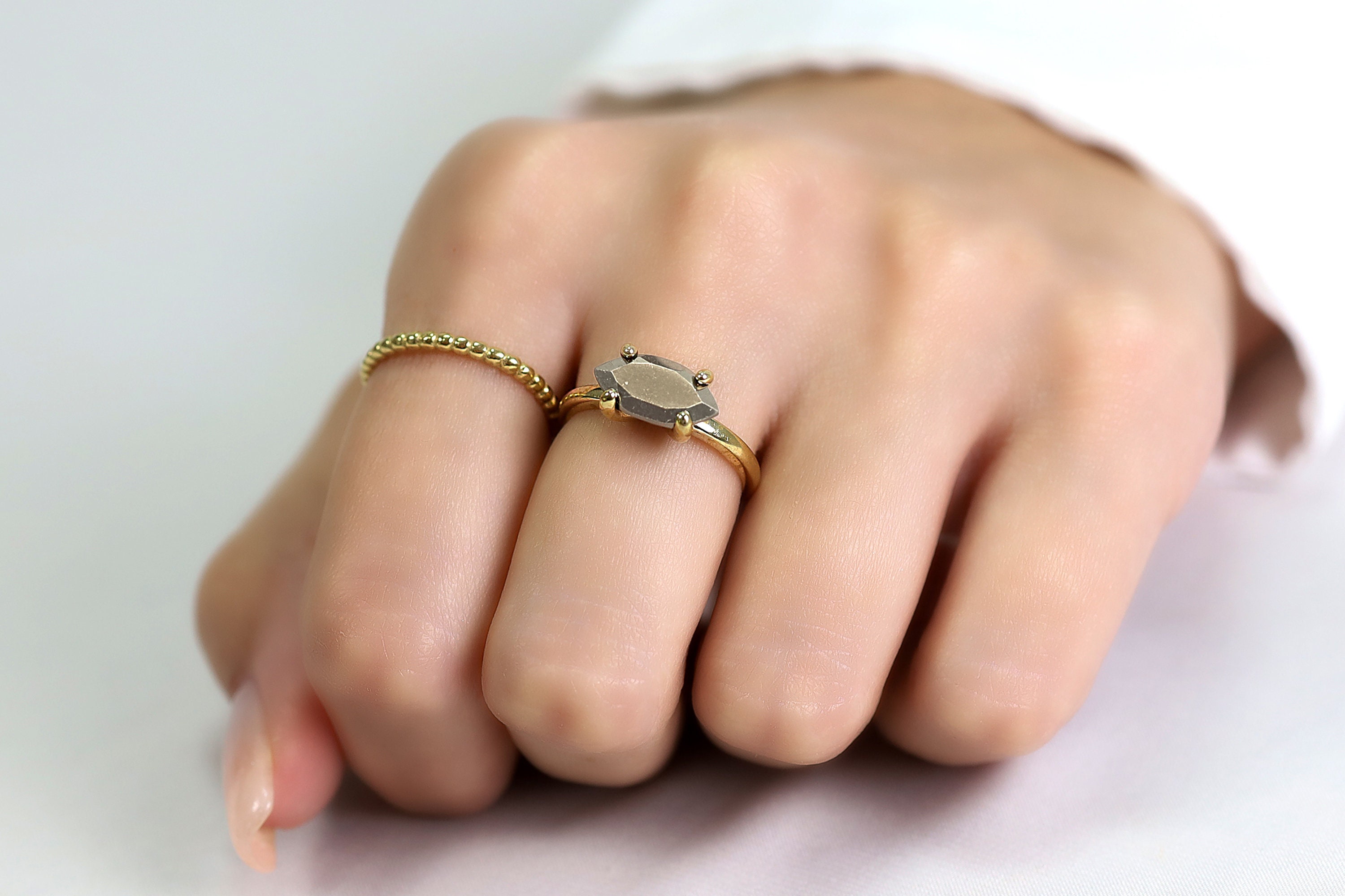 Earth Minded Pyrite Gold Ring · Marquise Stone Ring For Women · 24k Raw Pyrite Ring · Unique Engagement Ring · Gray Iron Pyrite Ring Earth Minded Pyrite Gold Ring · Marquise Stone Ring For Women · 24k Raw Pyrite Ring · Unique Engagement Ring · Gray Iron Pyrite Ring