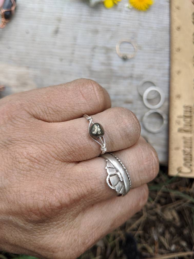 Pyrite Ring, Iron Pyrite Ring, Pyrite Crystal Ring, Fools Gold Ring, Natural Pyrite Ring, Pyrite Crystal Ring, Made To Order