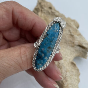 Kingman Turquiose Ring, Blue Cabochon with Pyrite Sterling Silver Ring, Size 7 Kingman Turquiose Ring, Blue Cabochon with Pyrite Sterling Silver Ring, Size 7