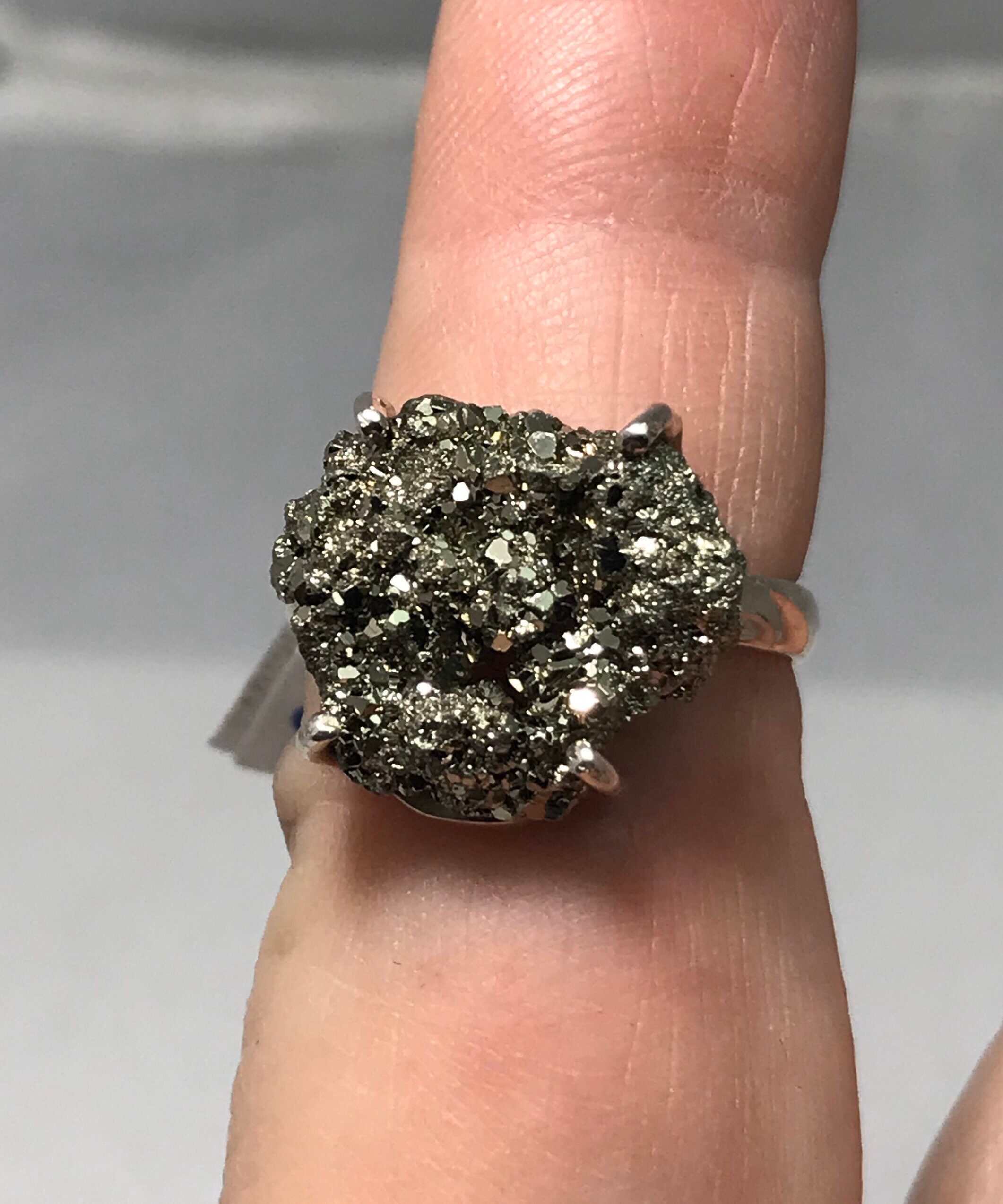 Pyrite Nugget Ring, Size 7 1/2