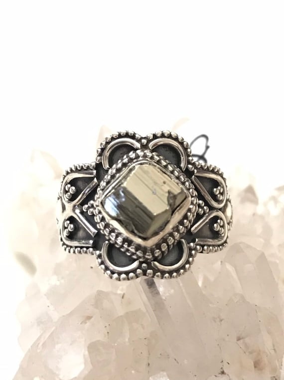 Pyrite Nugget Ring, Size 8 1/2