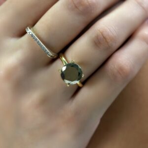 Raw Wild Pyrite Solitaire Ring · Stackable Grey Pyrite Gold Ring · 4 Prong Ring For Women Raw Wild Pyrite Solitaire Ring · Stackable Grey Pyrite Gold Ring · 4 Prong Ring For Women