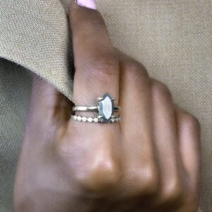 Sterling Silver Ring · Marquise Cut Ring · Raw Pyrite Ring · Solitaire Gemstone Ring · Stackable Ring In Silver 925