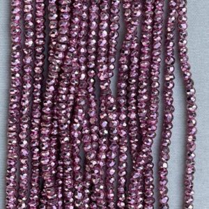 2 Strands Of Pink Colour Pyrite 4mm Rondelle Facetted 13" Each 2 Strands Of Pink Colour Pyrite 4mm Rondelle Facetted 13" Each
