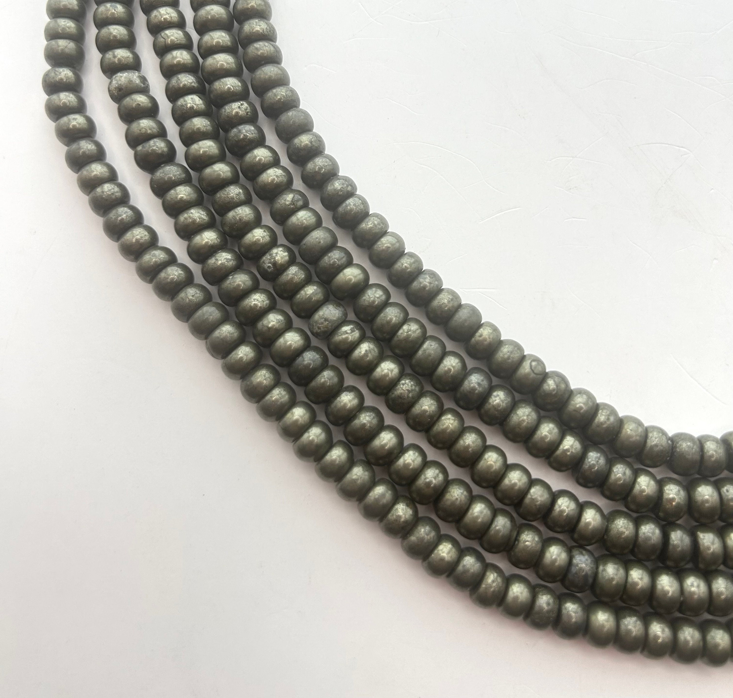 6mm Rondelle/saucer Pyrite Gemstone Beads. 15” Strand Of High Quality Rondelle Beads, Roughly 96 Beads Per Strand.