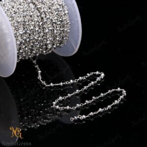 Beautiful Silver Pyrite Hydro Rondelle Beads Chain,3 Mm Silver Plated Wire Wrap Microcut Beaded Chain,rosary Chain For Handmade Jewelry Beautiful Silver Pyrite Hydro Rondelle Beads Chain,3 Mm Silver Plated Wire Wrap Microcut Beaded Chain,rosary Chain For Handmade Jewelry