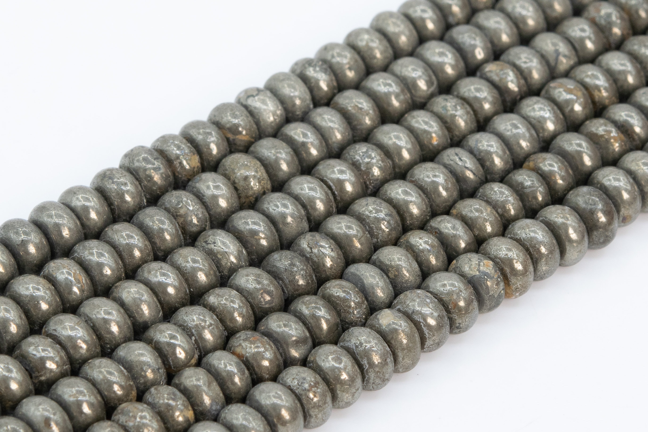 Genuine Natural Copper Pyrite Loose Beads Rondelle Shape 6x3-4mm