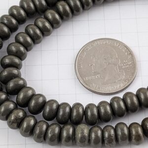 Natural Pyrite Rondelle Beads, 8x5mm, Hole: 1mm, about 80 pcs/15.5'' strand PH2199 Natural Pyrite Rondelle Beads, 8x5mm, Hole: 1mm, about 80 pcs/15.5'' strand PH2199