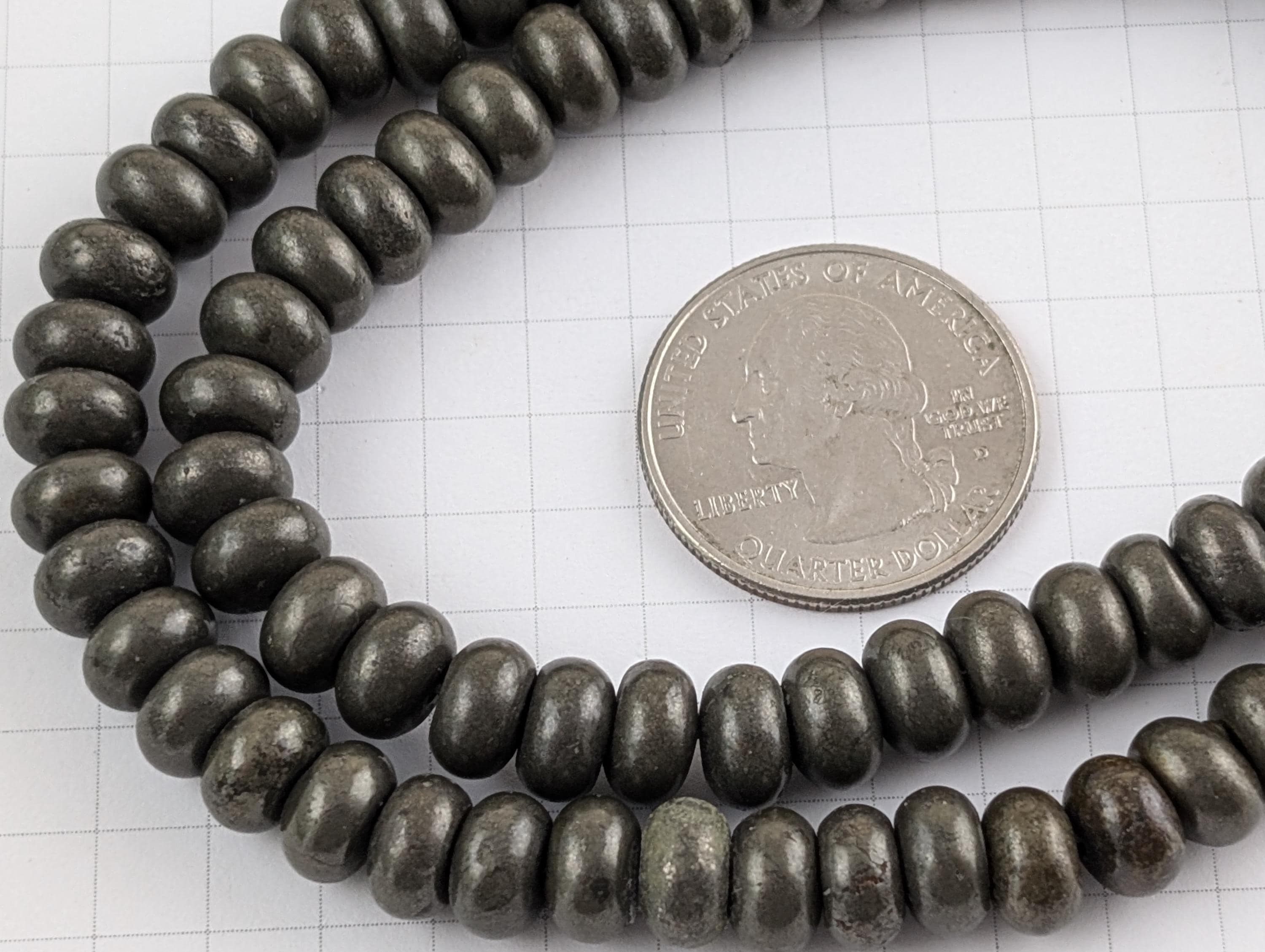 Natural Pyrite Rondelle Beads, 8x5mm, Hole: 1mm, About 80 Pcs/15.5'' Strand   Ph2199