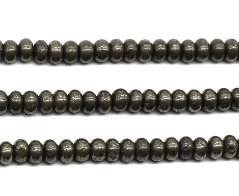 Natural Iron Pyrite Rondelle Spacer Beads,rondelle Iron Pyrite Beads Wholesale Supply,one Strand 15"