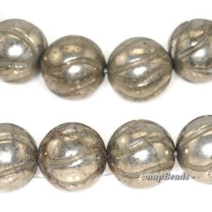 10mm Palazzo Iron Pyrite Gemstone Carved Baroque Round 10mm Loose Beads 7.5 Inch Half Strand (90144994-410) 10mm Palazzo Iron Pyrite Gemstone Carved Baroque Round 10mm Loose Beads 7.5 Inch Half Strand (90144994-410)