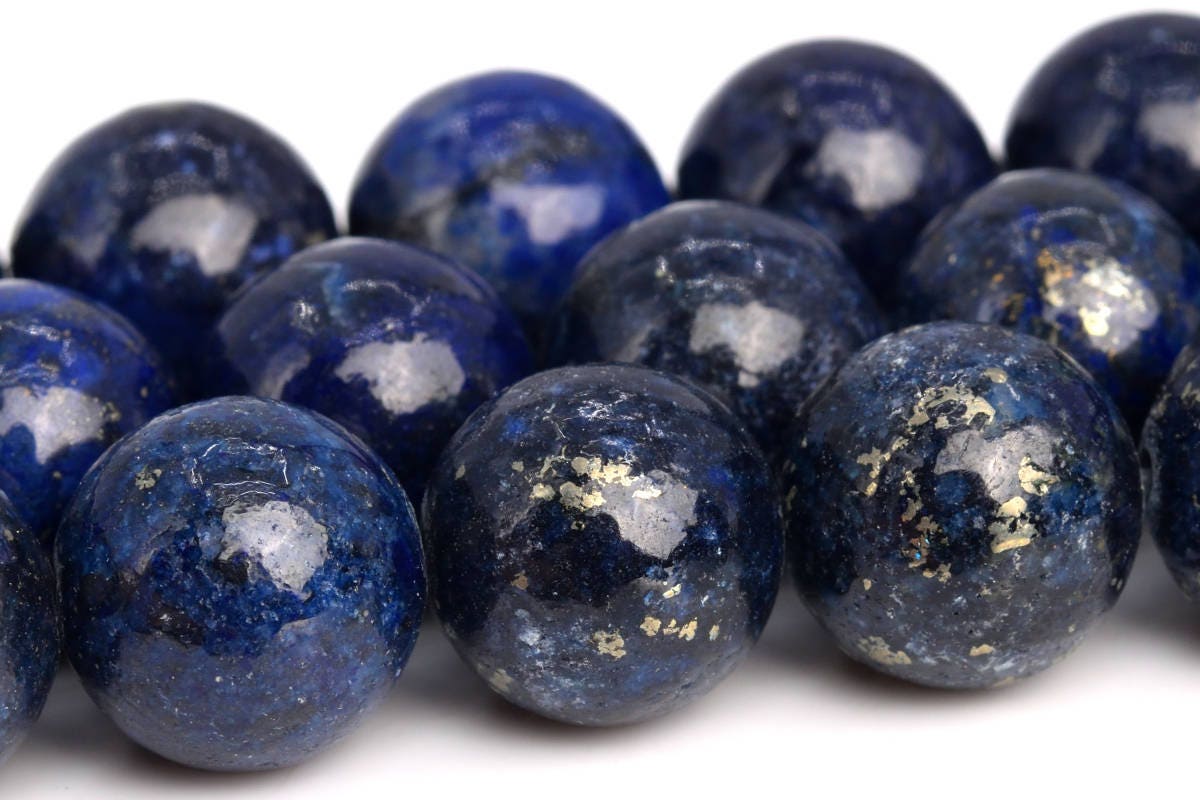 12mm Deep Blue Pyrite Beads Grade Aaa Genuine Natural Gemstone Round Loose Beads 15.5" / 7.5" Bulk Lot Options(103317)