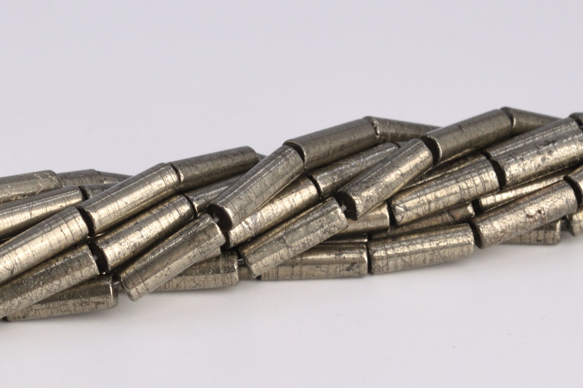 13x4mm Copper Pyrite Beads Round Tube Grade Aaa Genuine Natural Gemstone Full Strand Loose Beads 15" Bulk Lot 1,3,5,10,50 (104648-1268)