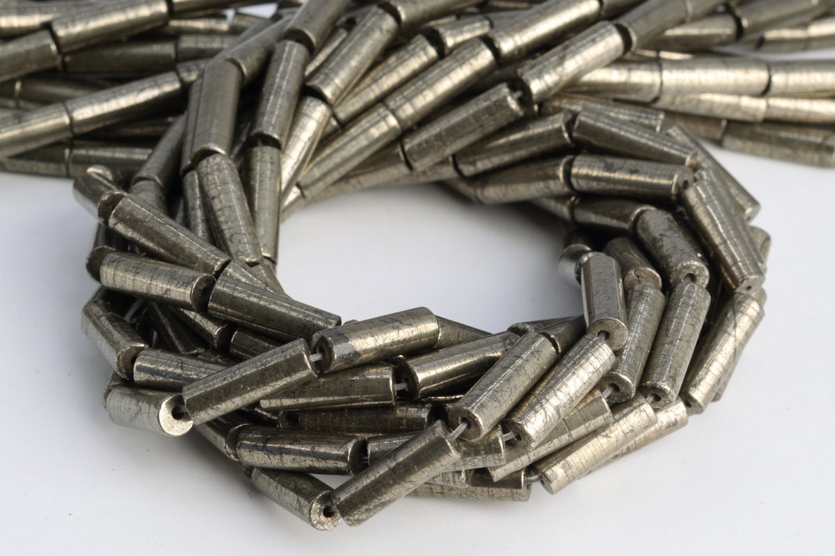 13x4mm Copper Pyrite Beads Round Tube Grade Aaa Genuine Natural Gemstone Half Strand Loose Beads 7.5" Bulk Lot 1,3,5,10,50 (104648h-1268)