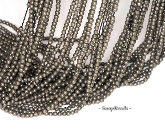 2mm Palazzo Iron Pyrite Gemstone Round 2mm Loose Beads 16 Inch Full Strand Lot 1,2,6,12 And 50 (90113423 - 147)