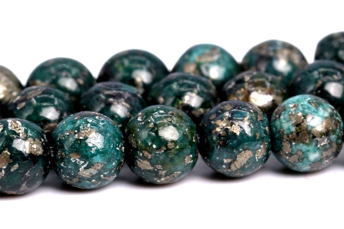 4mm Dark Green Pyrite Beads Grade Aaa Gemstone Round Loose Beads 15" / 7.5" Bulk Lot Options(102296)