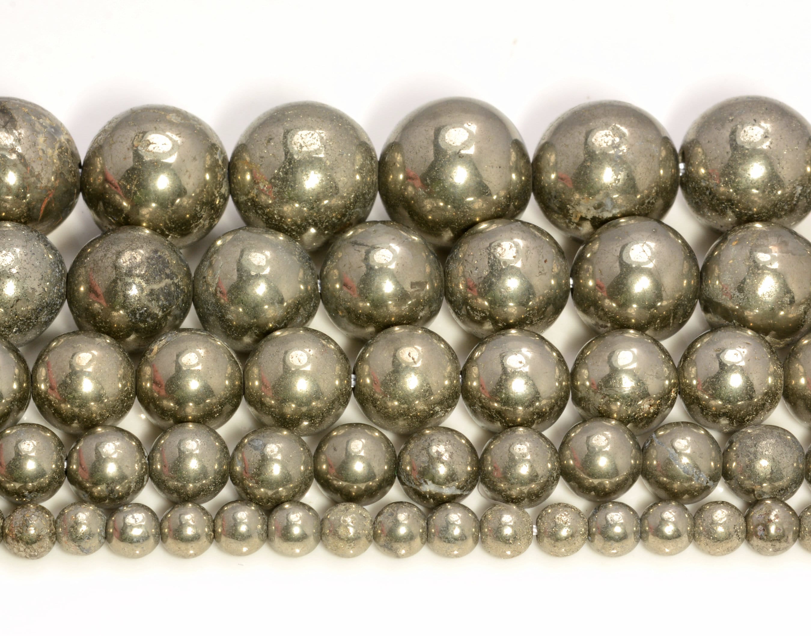 4mm Palazzo Iron Pyrite Gemstones Round 4mm Loose Beads 15.5 Inch Full Strand (90107068-137)