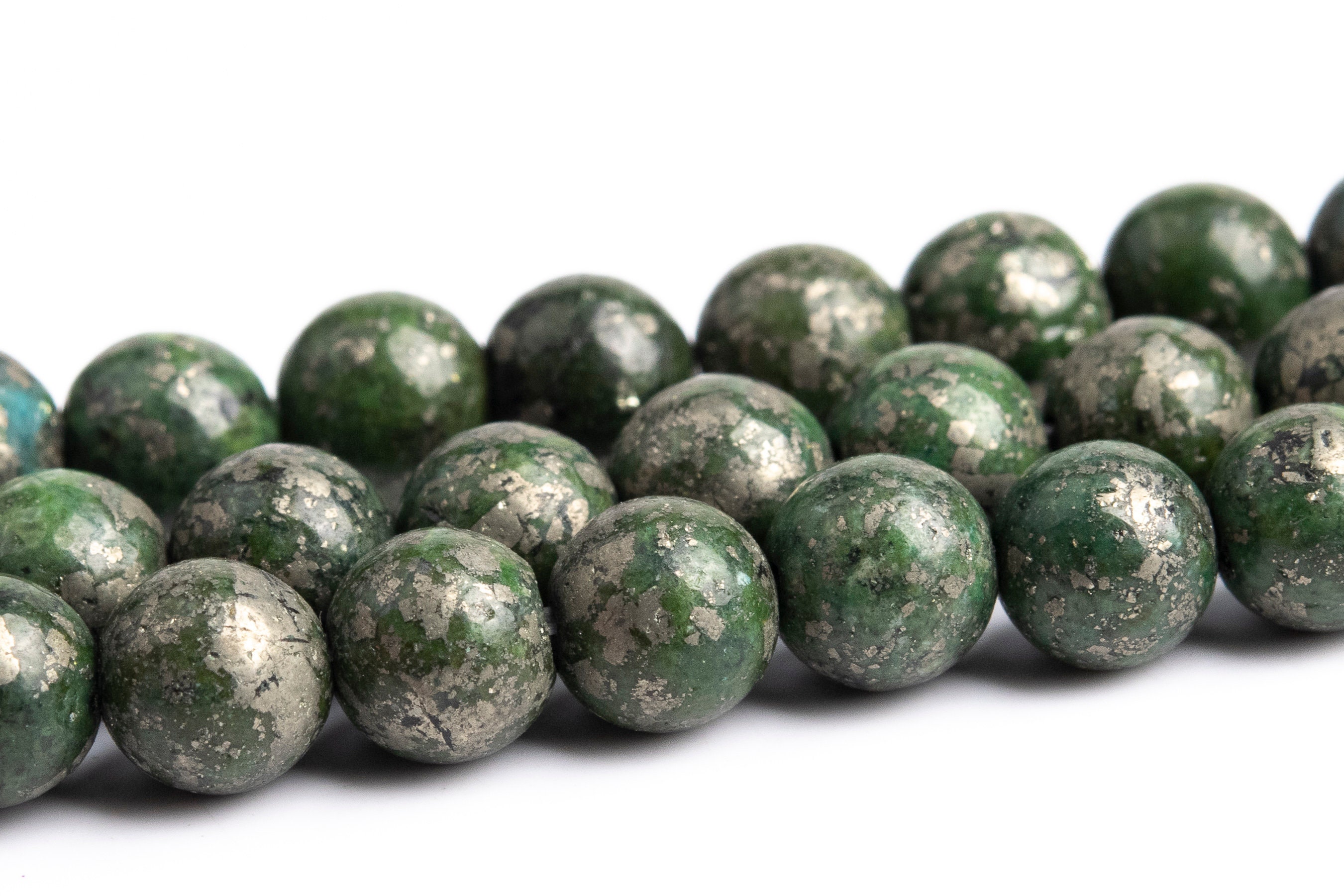 5-6mm Green Pyrite Beads Grade Aaa Natural Gemstone Round Loose Beads 15.5" / 7.5" Bulk Lot Options (102299)