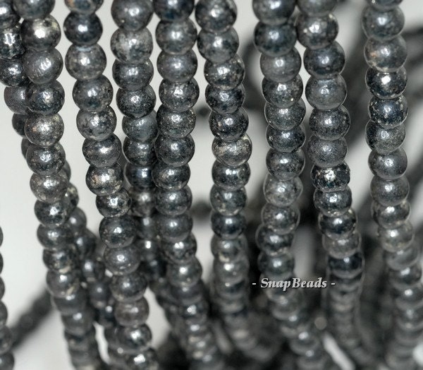 6mm Iron Pyrite Gemstone Black Grey Round 6mm Loose Beads 15.5 Inch Full Strand (90187836-421)