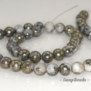 6mm Iron Pyrite Intrusion Gemstone Black White Round 6mm Loose Beads 15.5 inch Full Strand (80000620-279) 6mm Iron Pyrite Intrusion Gemstone Black White Round 6mm Loose Beads 15.5 inch Full Strand (80000620-279)