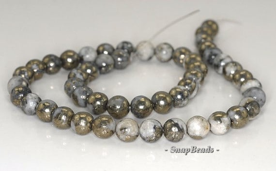 6mm Iron Pyrite Intrusion Gemstone Black White Round 6mm Loose Beads 15.5 Inch Full Strand (80000620-279) 6mm Iron Pyrite Intrusion Gemstone Black White Round 6mm Loose Beads 15.5 Inch Full Strand (80000620-279)