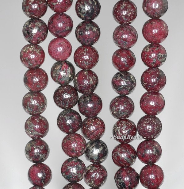6mm Red Pyrite Intrusion Gemstone Grade A Round Loose Beads 15.5 Inch Full Strand (90187387-721b)