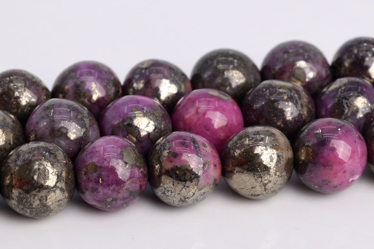 6mm Rose Red Pyrite Beads Grade Aaa Natural Gemstone Round Loose Beads 15" / 7.5" Bulk Lot Options(104602)