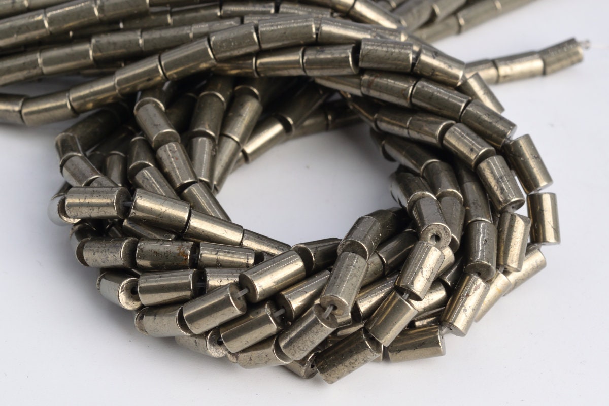8x5mm Copper Pyrite Beads Round Tube Grade Aaa Genuine Natural Gemstone Half Strand Loose Beads 7.5" Bulk Lot 1,3,5,10 And 50 (104647h-1268)