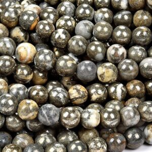 Natural Iron White Copper Pyrite Intrusion Gemstone Round 4mm 6mm 8mm 10mm Loose Beads (279) Natural Iron White Copper Pyrite Intrusion Gemstone Round 4mm 6mm 8mm 10mm Loose Beads (279)