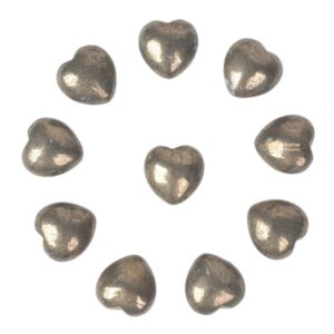 20mm Pyrite rock crystal puff LOVE hearts Crystal healing Reiki pocket stone Chunky