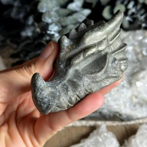 3” Pyrite Dragon Head Skull